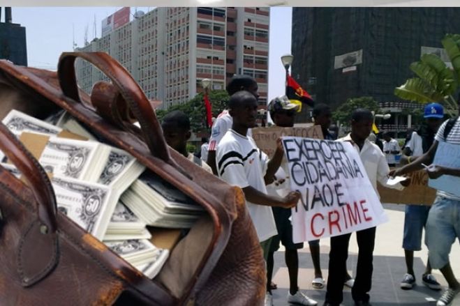 Manifestação pacífica em prol de repatriamento de capitais hoje em Luanda
