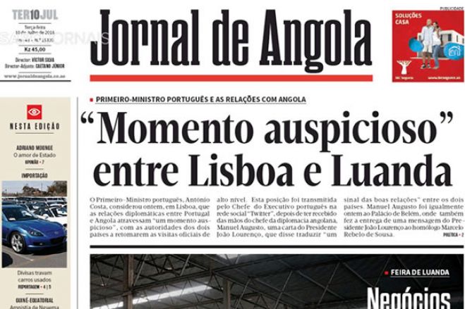 Jornal de Angola diz é que tempo de “relação de amor e não mais de ódio” com Portugal