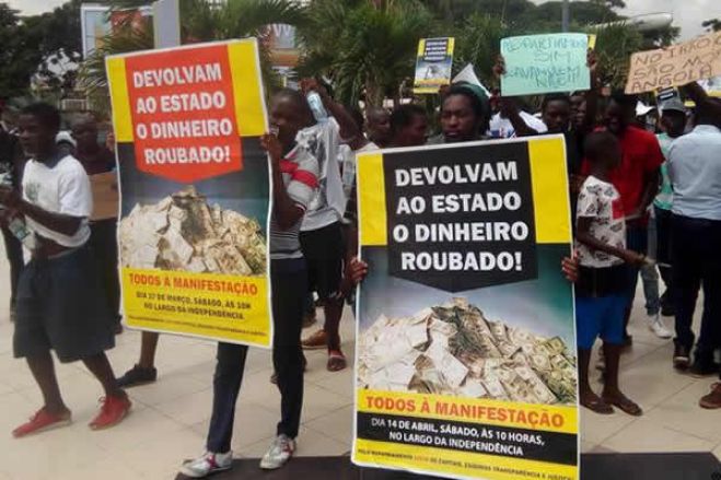 Manifestantes em Luanda exigem devolução do capital exportado ilicitamente