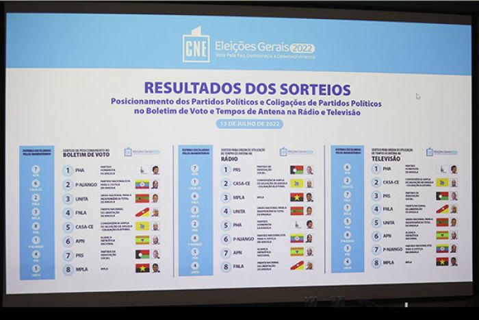 Eleições gerais: Partidos políticos satisfeitos com posicionamento no boletim de voto