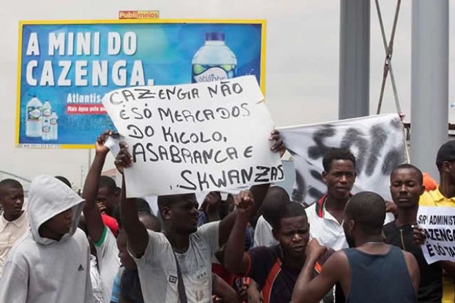 Marcha realizada hoje em Cazenga contra administrador municipal