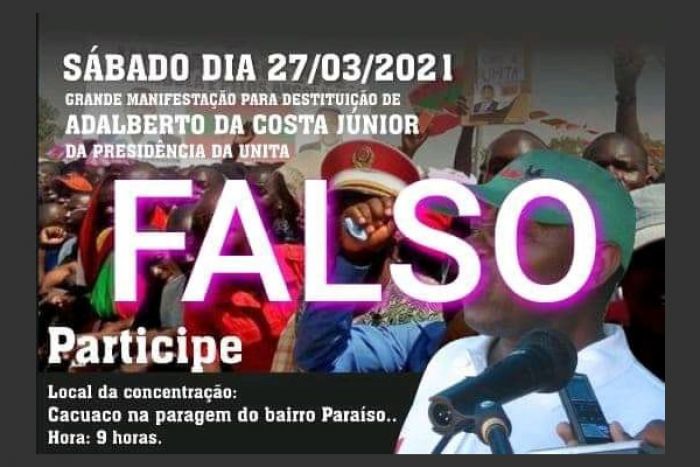 UNITA acusa o MPLA de criar cartaz de uma manifestação para exigir a destituição de ACJ